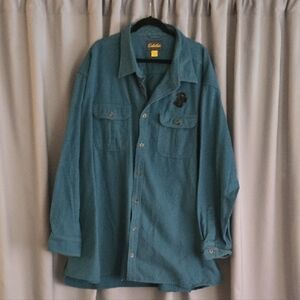 Cabela's Men's embriodered black lab chamois flannel camp shirt - 5 XL